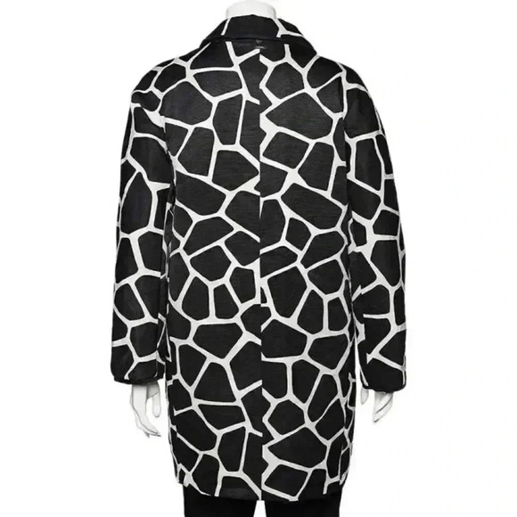 Max Mara Monochrome Printed Reversible Vada Coat, Size 6, Like New - Picture 3 of 12